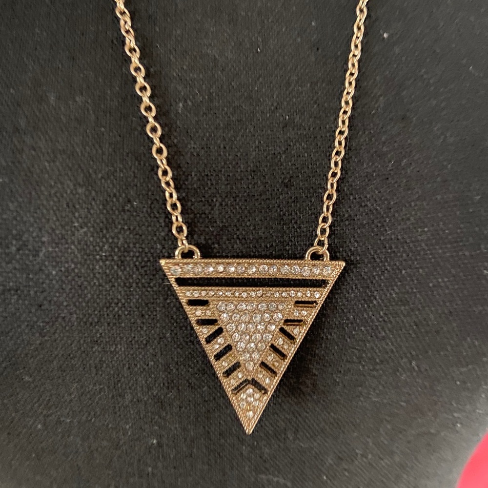 Gold Rhinestone Necklace - Picture 2 of 3